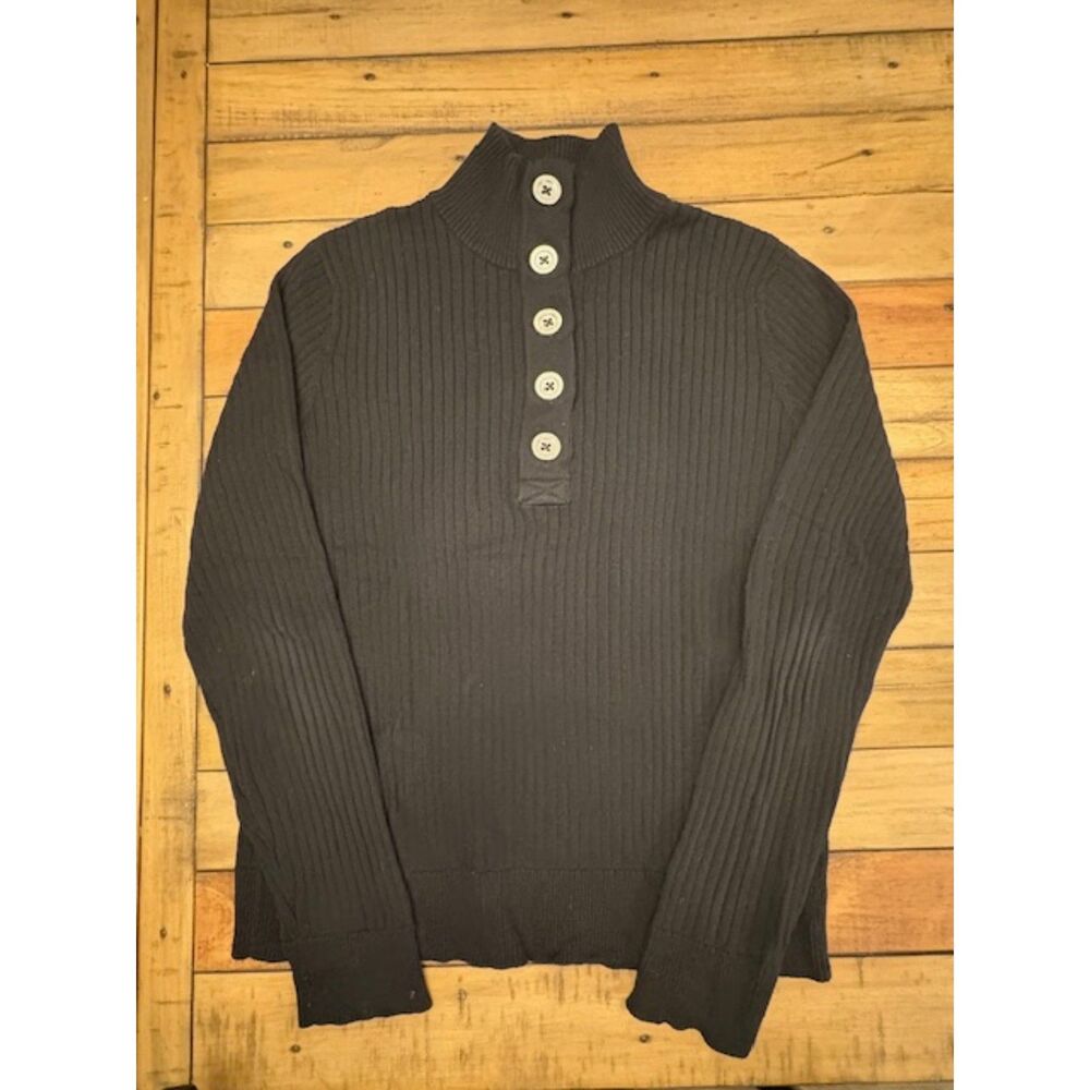 LAUREN by Ralph Lauren Mock Turtleneck Sweater Womens Large Cotton, Adorned